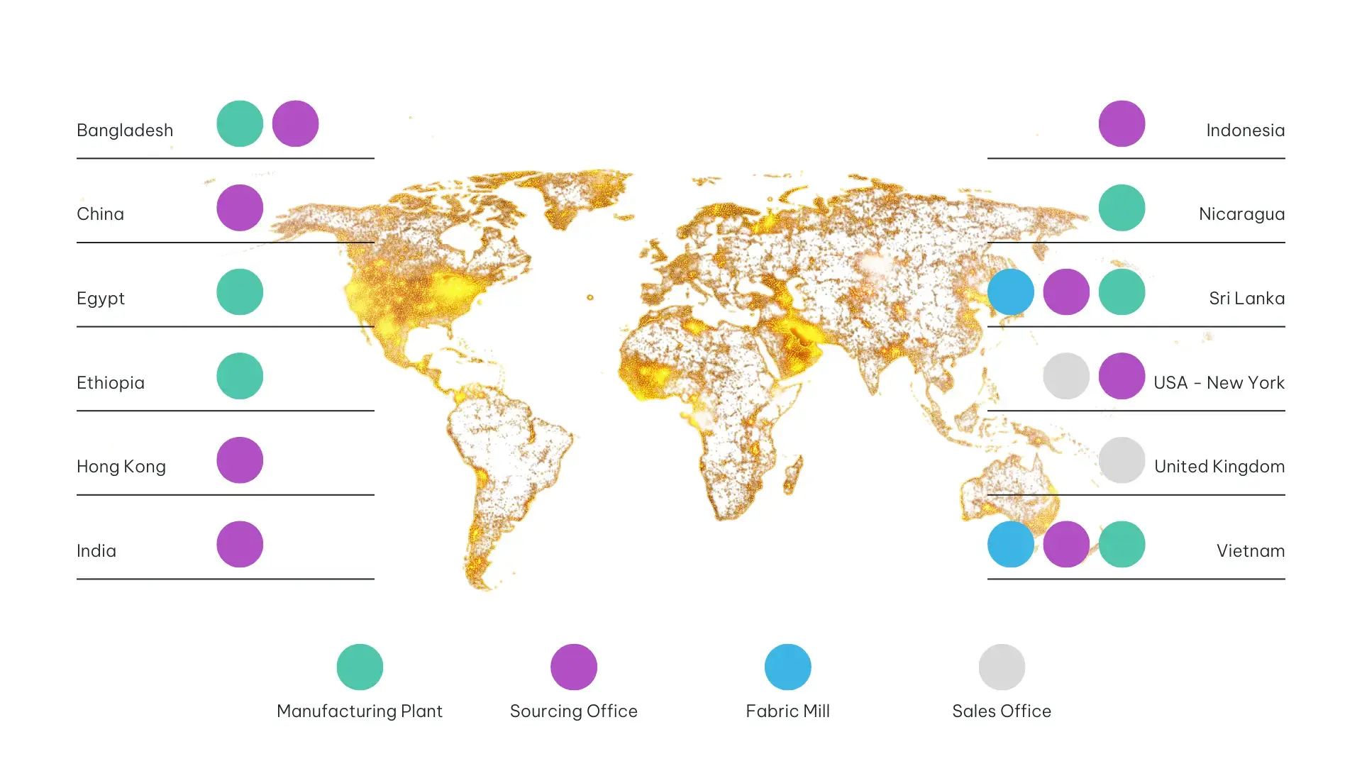 Glowing world map with illuminated golden outlines on a dark blue background